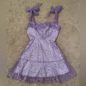 Lucy in The Sky Zev Sequin Mini Dress in Purple